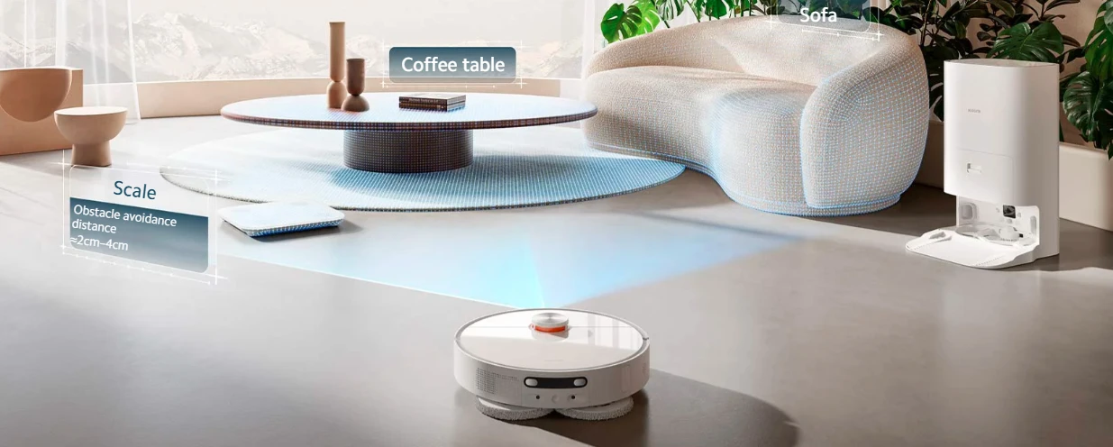 Dulkių siurblys - robotas Xiaomi X10 + su automatine dulkių išsiurbimo stotele, Baltas aprašymas - Prekės nuotrauka