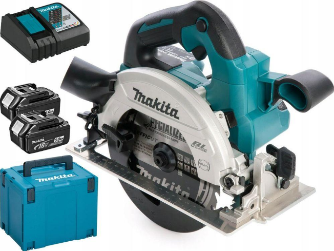 Akumuliatorinis diskinis pjūklas Makita 18V 165mm 2x5,0Ah DHS660RTJ aprašymas - Prekės nuotrauka
