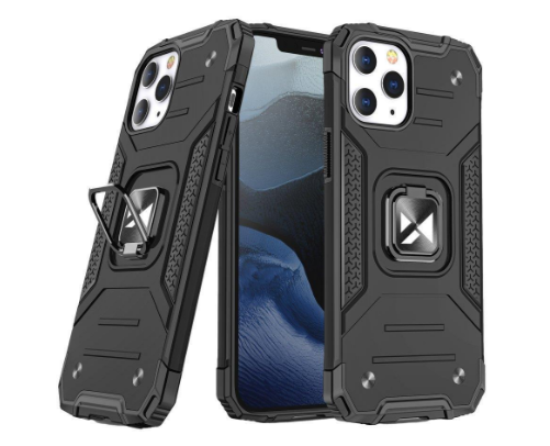 Wozinsky Ring Armor dėklas skirtas iPhone 12 Pro Max, juodas aprašymas - Prekės nuotrauka