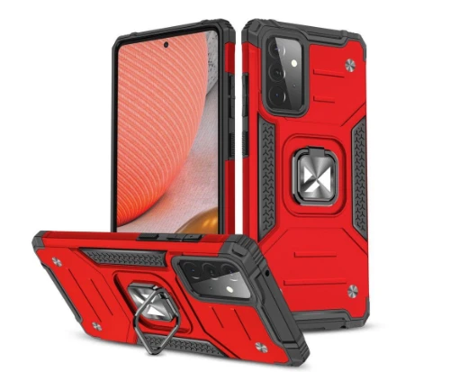 Wozinsky Ring Armor dėklas skirtas Samsung Galaxy A72 4G, raudonas aprašymas - Prekės nuotrauka