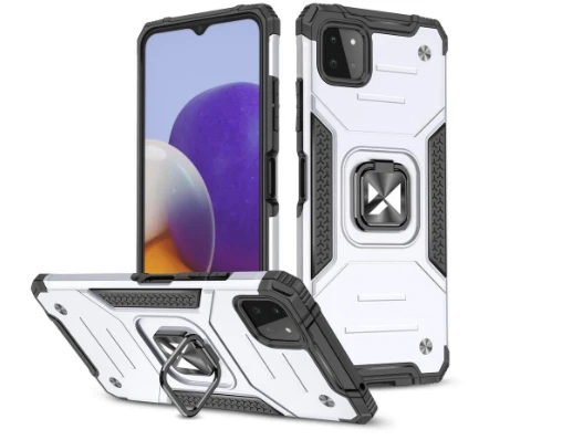 Wozinsky Ring Armor dėklas skirtas Samsung Galaxy A22 4G, sidabrinis aprašymas - Prekės nuotrauka