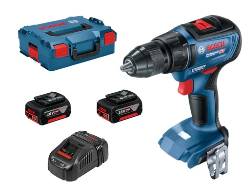 Bosch Akumuliatorinis gręžtuvas-suktuvas GSB 18 V-50 2 x 5 Ah baterija (06019H5101) aprašymas - Prekės nuotrauka