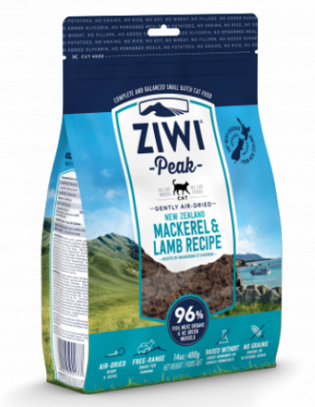 Ziwi Peak Mackerel&ėriena Air Dried sausas maistas katėms su skumbre ir ėriena 400g aprašymas - Prekės nuotrauka