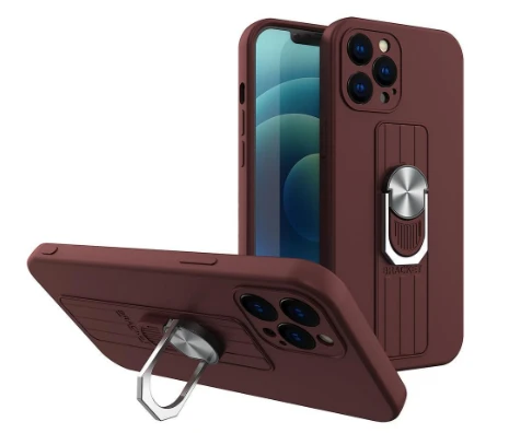 Hurtel Ring silikoninis dėklas skirtas iPhone 12 Pro, rudas aprašymas - Prekės nuotrauka