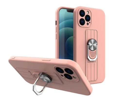 Hurtel Ring silikoninis dėklas skirtas iPhone 12 Pro, rožinis aprašymas - Prekės nuotrauka