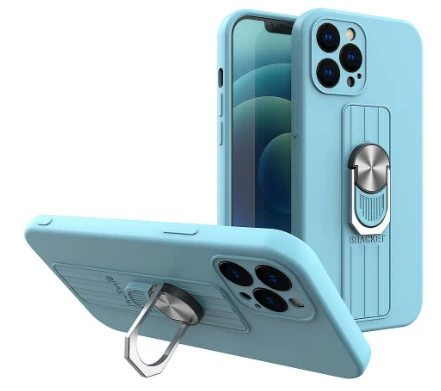 Hurtel Ring silikoninis dėklas skirtas iPhone 13 Pro, šviesiai mėlynas aprašymas - Prekės nuotrauka
