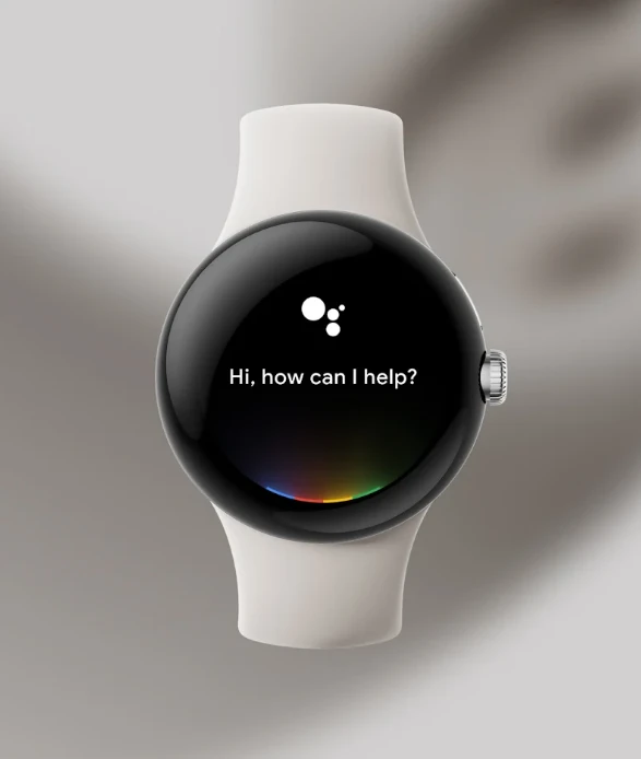 Išmanusis laikrodis Google Pixel Watch WiFi (41mm, 32 GB), Sidabrinės spalvos apvadas su pilkos spalvos silikoniniu dirželiu aprašymas - Prekės nuotrauka