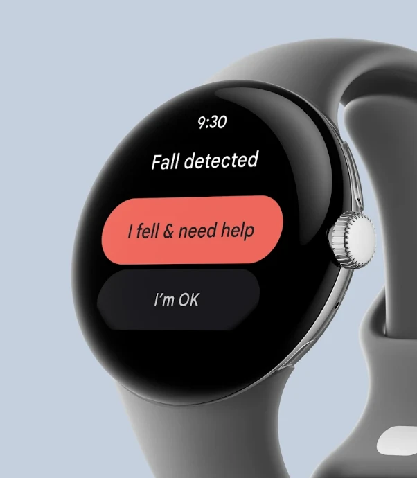 Išmanusis laikrodis Google Pixel Watch WiFi (41mm, 32 GB), Sidabrinės spalvos apvadas su pilkos spalvos silikoniniu dirželiu aprašymas - Prekės nuotrauka