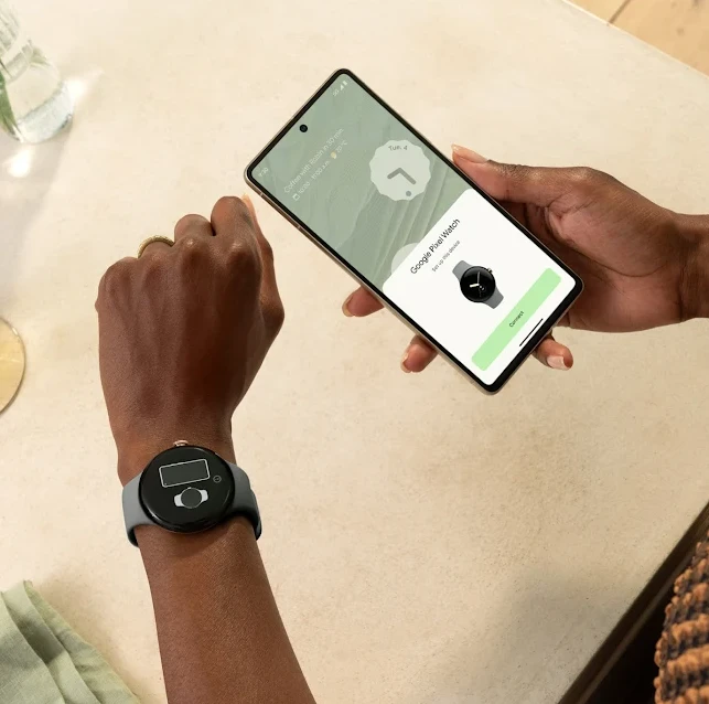 Išmanusis laikrodis Google Pixel Watch WiFi (41mm, 32 GB), Sidabrinės spalvos apvadas su pilkos spalvos silikoniniu dirželiu aprašymas - Prekės nuotrauka