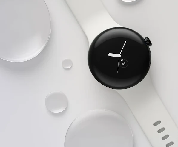 Išmanusis laikrodis Google Pixel Watch WiFi (41mm, 32 GB), Sidabrinės spalvos apvadas su pilkos spalvos silikoniniu dirželiu aprašymas - Prekės nuotrauka