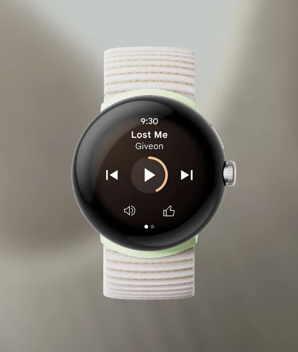 Išmanusis laikrodis Google Pixel Watch WiFi (41mm, 32 GB), Sidabrinės spalvos apvadas su pilkos spalvos silikoniniu dirželiu aprašymas - Prekės nuotrauka