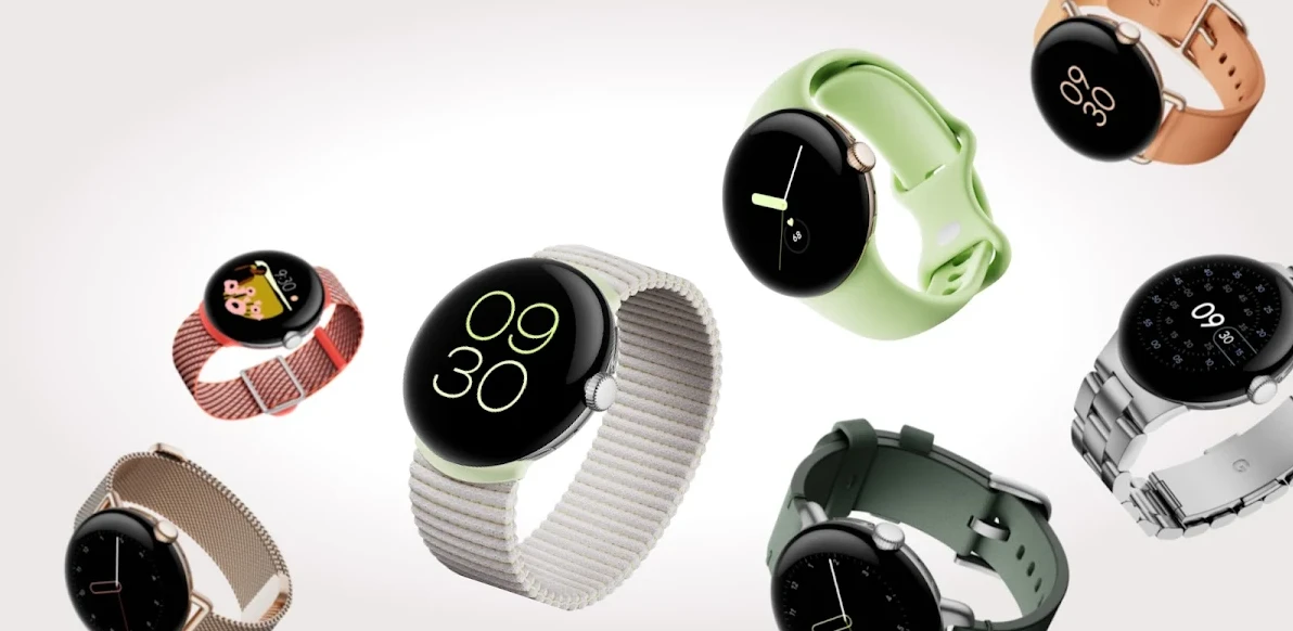 Išmanusis laikrodis Google Pixel Watch WiFi (41mm, 32 GB), Sidabrinės spalvos apvadas su pilkos spalvos silikoniniu dirželiu aprašymas - Prekės nuotrauka