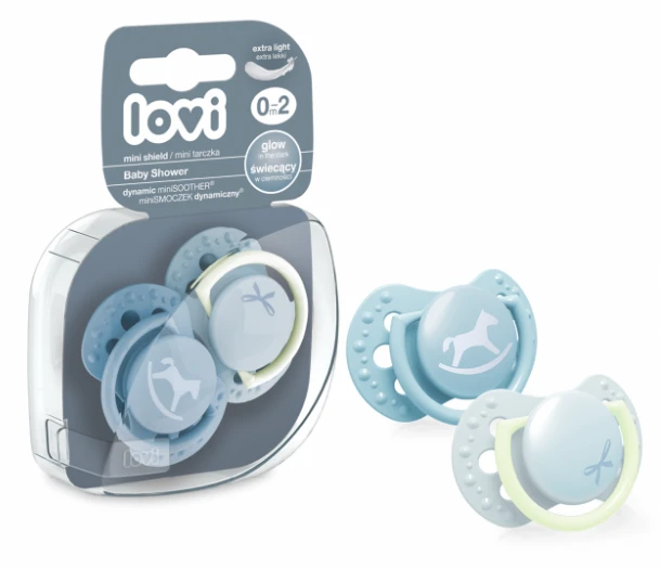 LOVI silikoninis čiulptukas, Baby Shower Boy, 0-2mėn., 2 vnt., 22/900boy aprašymas - Prekės nuotrauka