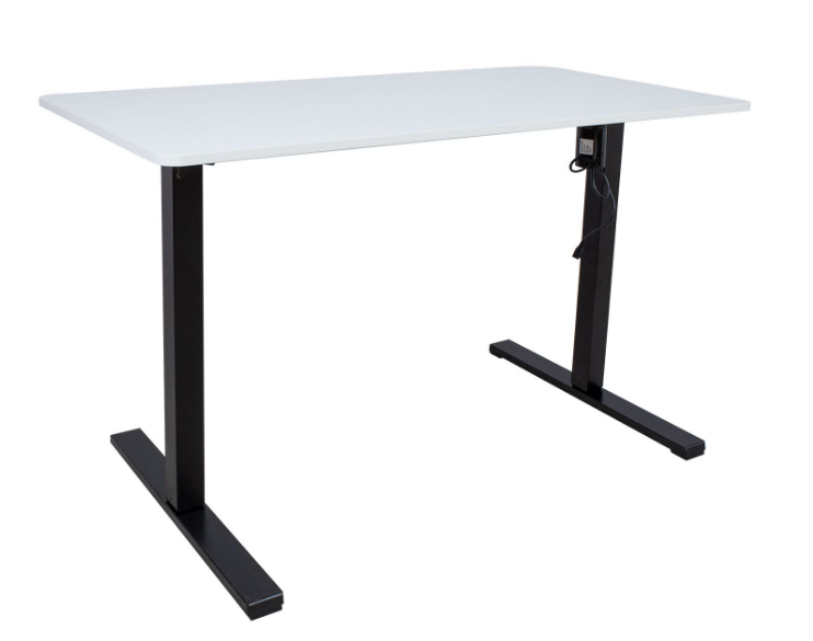 Rašomasis stalas ERGO OPTIMAL vienas variklis 120x60cm, Spalva: juoda/balta aprašymas - Prekės nuotrauka