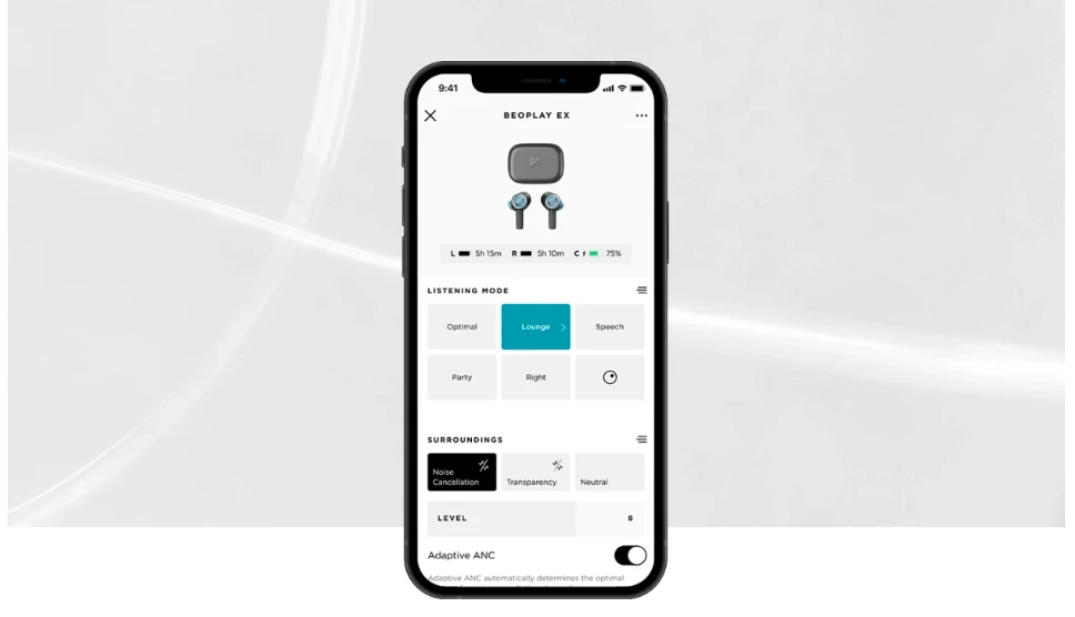 Ausinės Bang & Olufsen Beoplay EX Antracito/mėlynos spalvos - OTG aprašymas - Prekės nuotrauka