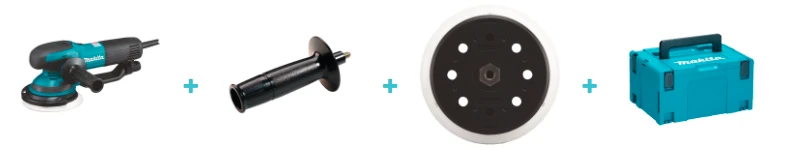 Makita BO6050J Ekscentrinis šlifuoklis, 750 W, 1600-6800 min-1, 5,5 mm, 2,6 kg aprašymas - Prekės nuotrauka