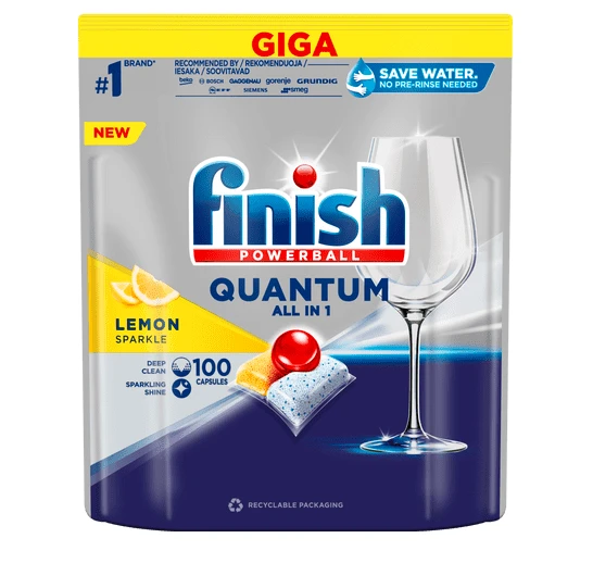 Indaplovių tabletės Finish Quantum Ultimate 100, Lemon aprašymas - Prekės nuotrauka