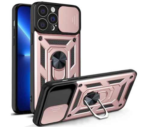 Hurtel Hybrid Armor Camshield dėklas skirtas iPhone 13 Pro Max, rožinis aprašymas - Prekės nuotrauka