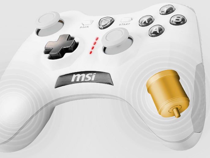 Žaidimų pultas MSI Force GC30 V2, baltos spalvos aprašymas - Prekės nuotrauka