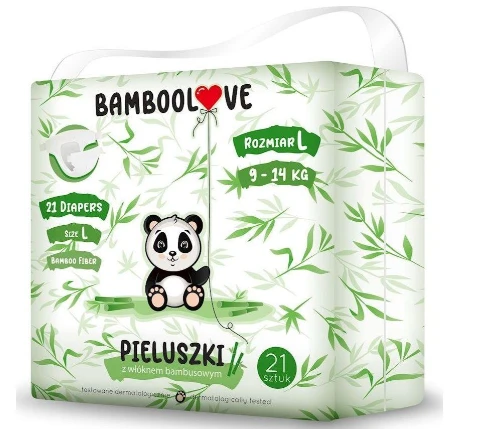 Bamboolove sauskelnės L, 9-14 kg, 21 vnt. aprašymas - Prekės nuotrauka