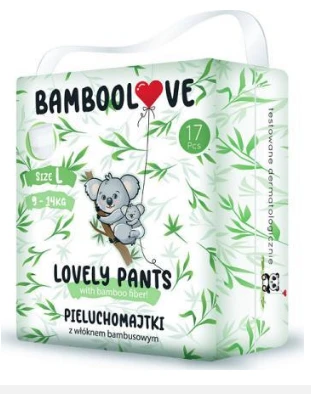 Bamboolove sauskelnės Lovely Pants L, 9-14 kg, 18 vnt. aprašymas - Prekės nuotrauka