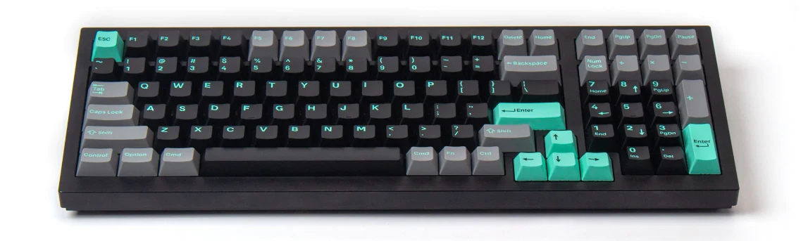 Klaviatūra Keychron Cherry ProfileDouble - Shot PBT klavišų rinkinys, mėtų/pilkos spalvos, 219 vnt. aprašymas - Prekės nuotrauka