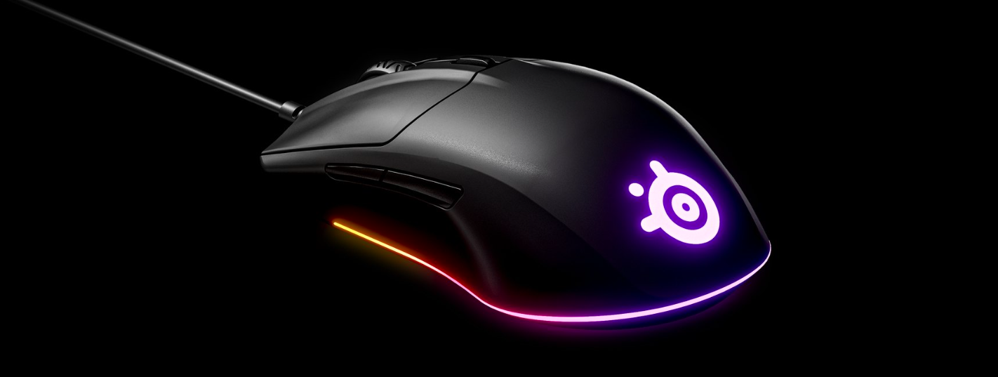 Žaidimų pelė SteelSeries su laidu Rival 3, Juodos spalvos aprašymas - Prekės nuotrauka