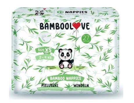 BambooLove bambuko pluošto vienkartinės sauskelnės XS (2-4kg) 27vnt. aprašymas - Prekės nuotrauka