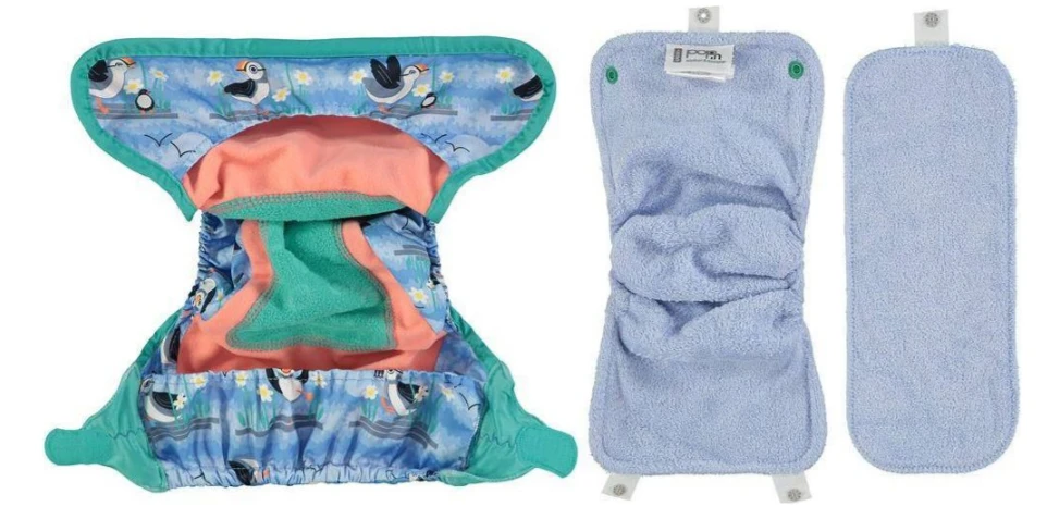 Close Caboo daugkartinės sauskelnės V2 Mėlyna Puffin, 3 –16 kg, 1vnt. aprašymas - Prekės nuotrauka