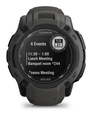 Išmanusis laikrodis Garmin Instinct 2X Solar, Juodos ir baltos spalvų korpusas su baltos spalvos dirželiu aprašymas - Prekės nuotrauka