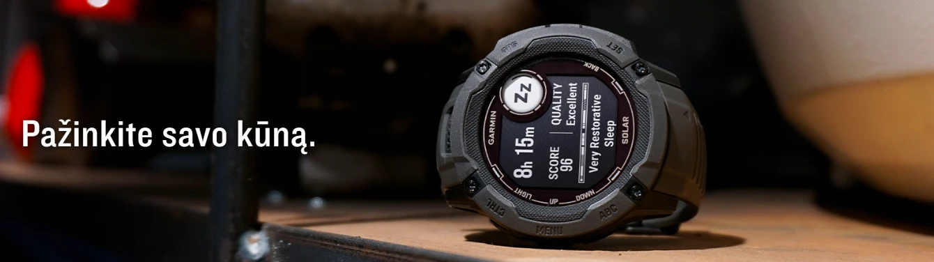 Išmanusis laikrodis Garmin Instinct 2X Solar, Juodos ir baltos spalvų korpusas su baltos spalvos dirželiu aprašymas - Prekės nuotrauka