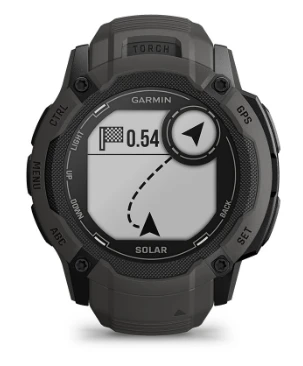 Išmanusis laikrodis Garmin Instinct 2X Solar, Juodos ir baltos spalvų korpusas su baltos spalvos dirželiu aprašymas - Prekės nuotrauka