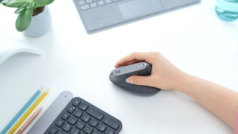 Belaidė pelė Logitech MX Vertical, pilka aprašymas - Prekės nuotrauka