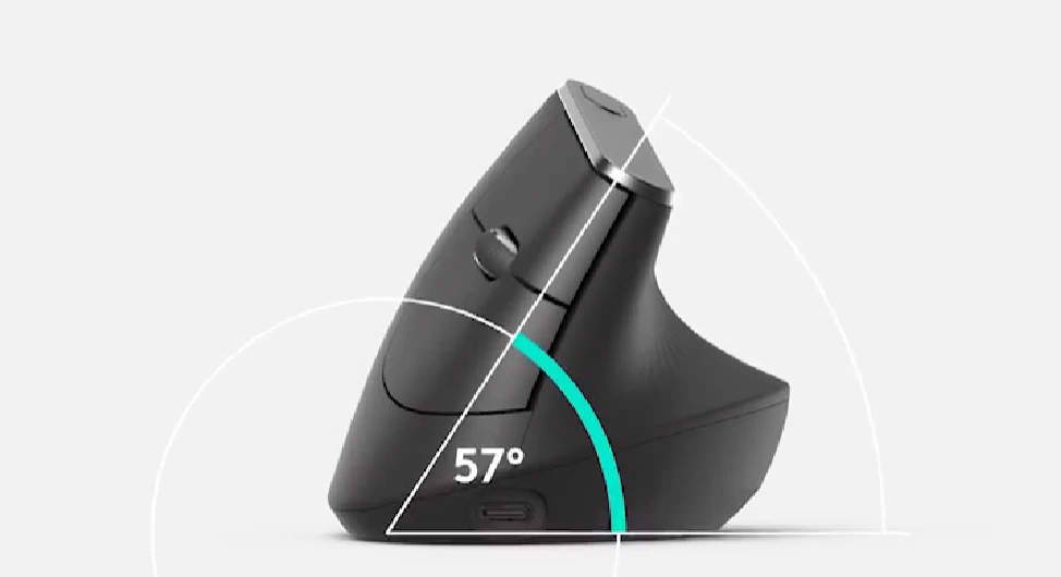 Belaidė pelė Logitech MX Vertical, pilka aprašymas - Prekės nuotrauka