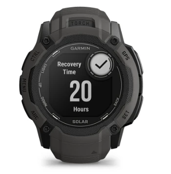 Išmanusis laikrodis Garmin Instinct 2X Solar, Juodos ir baltos spalvų korpusas su baltos spalvos dirželiu aprašymas - Prekės nuotrauka