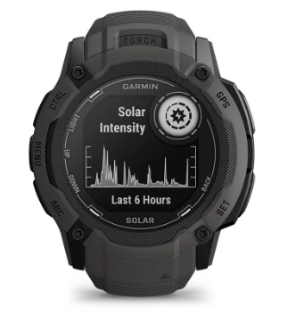 Išmanusis laikrodis Garmin Instinct 2X Solar, Juodos ir baltos spalvų korpusas su baltos spalvos dirželiu aprašymas - Prekės nuotrauka