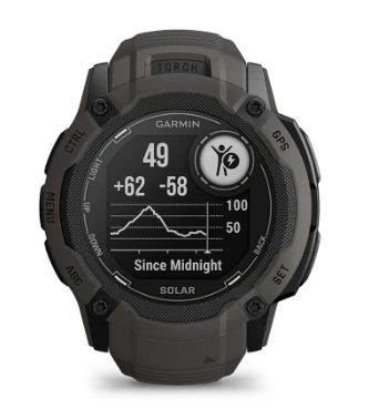 Išmanusis laikrodis Garmin Instinct 2X Solar, Juodos ir baltos spalvų korpusas su baltos spalvos dirželiu aprašymas - Prekės nuotrauka