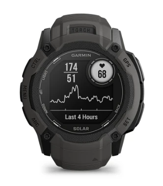Išmanusis laikrodis Garmin Instinct 2X Solar, Juodos ir baltos spalvų korpusas su baltos spalvos dirželiu aprašymas - Prekės nuotrauka