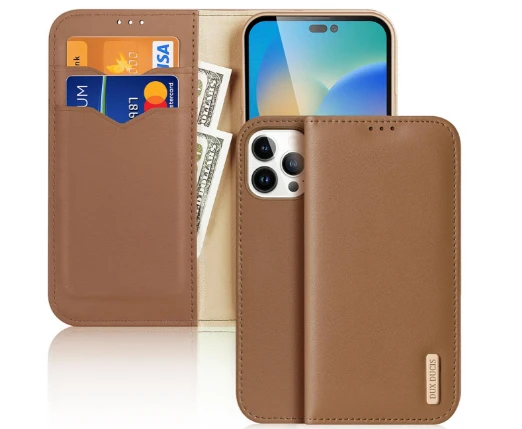 Dux Ducis Hivo dėklas skirtas iPhone 14 Pro Max, rudas aprašymas - Prekės nuotrauka