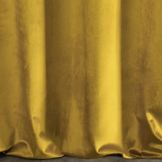 Minkšto ir blizgaus aksomo naktinė užuolaida Eurofirany SAMANTA 140X250 cm, kilpos/žiedai, spalva: garstyčių aprašymas - Prekės nuotrauka