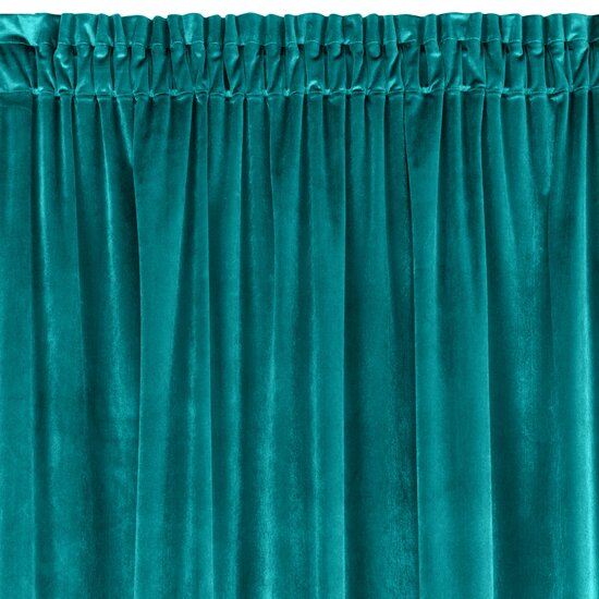 Minkšto ir blizgaus aksomo naktinė užuolaida Eurofirany SAMANTA 140X270cm, juosta / tunelis / kabliukai, spalva: turkio aprašymas - Prekės nuotrauka