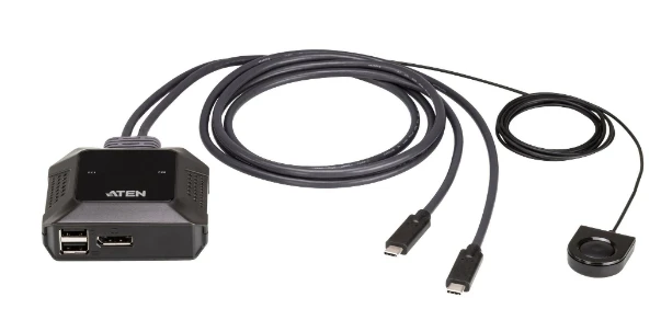 Aten 2 prievadų USB-C 4K DisplayPort KVM jungiklis aprašymas - Prekės nuotrauka