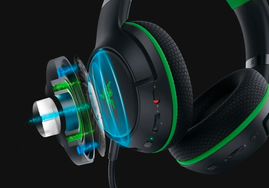 Belaidės žaidimų ausinės Razer Kaira Pro, skirtos Xbox Series X ir mobiliems Xbox žaidimams, Juodos spalvos aprašymas - Prekės nuotrauka