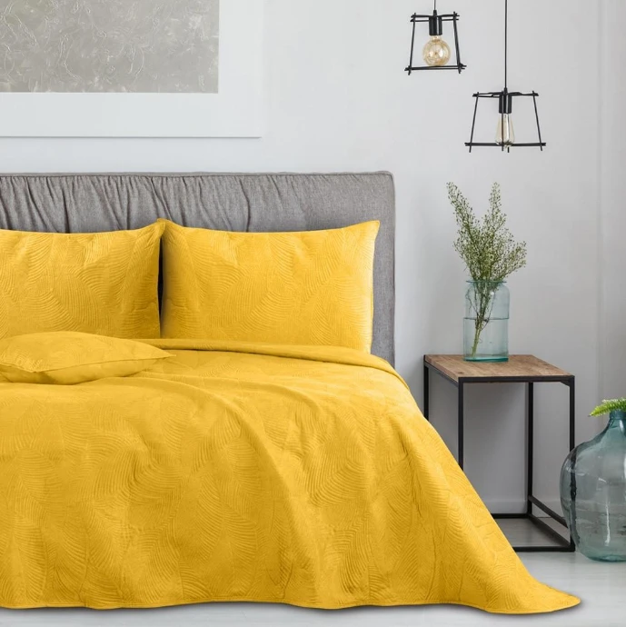 Lovatiesė AmeliaHome PALSHA 200x220 cm, spalva: geltona aprašymas - Prekės nuotrauka