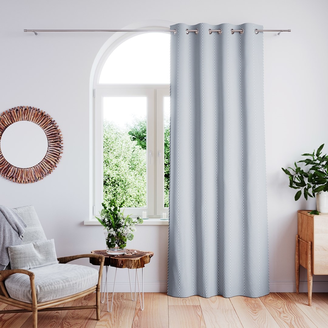 Naktinė užuolaida AmeliaHome CLEAR, 140x250 cm, žiedai, spalva: sidabrinė aprašymas - Prekės nuotrauka