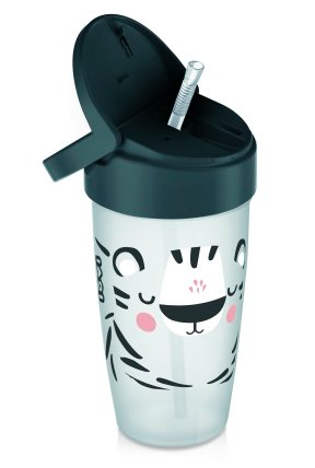 LOVI puodelis su šiaudeliu ACTIVE Salt&Pepper, 350 ml, 35/357 aprašymas - Prekės nuotrauka