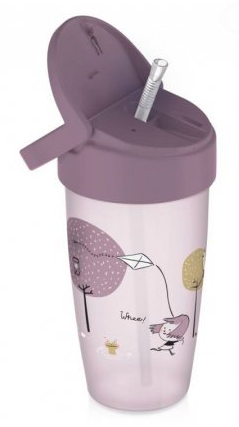 LOVI puodelis su šiaudeliu ACTIVE Lovely Girl, 350 ml, 35/355girl aprašymas - Prekės nuotrauka