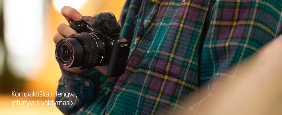 Sony ZV-E1 viso kadro vaizdo tinklaraščių kamera, baltos spalvos aprašymas - Prekės nuotrauka