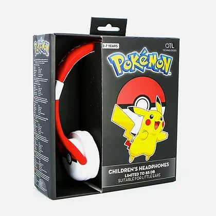 OTL Technologies Pokemon Pokeball ausinės vaikams, su laidu aprašymas - Prekės nuotrauka