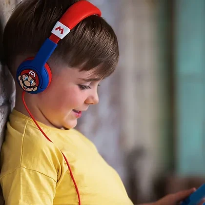 OTL Technologies Super Mario Blue laidinės ausinės vaikams aprašymas - Prekės nuotrauka